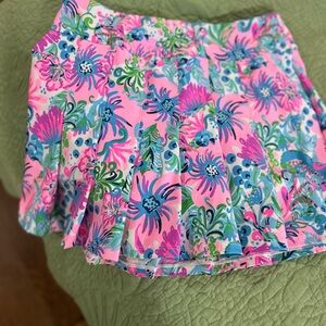 Lilly Pulitzer Pink and Blue Skorts with Tropical Print